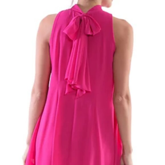 White Robbie Bee mock neck, tie back trapeze dress - Size 8 - Picture 3 of 4